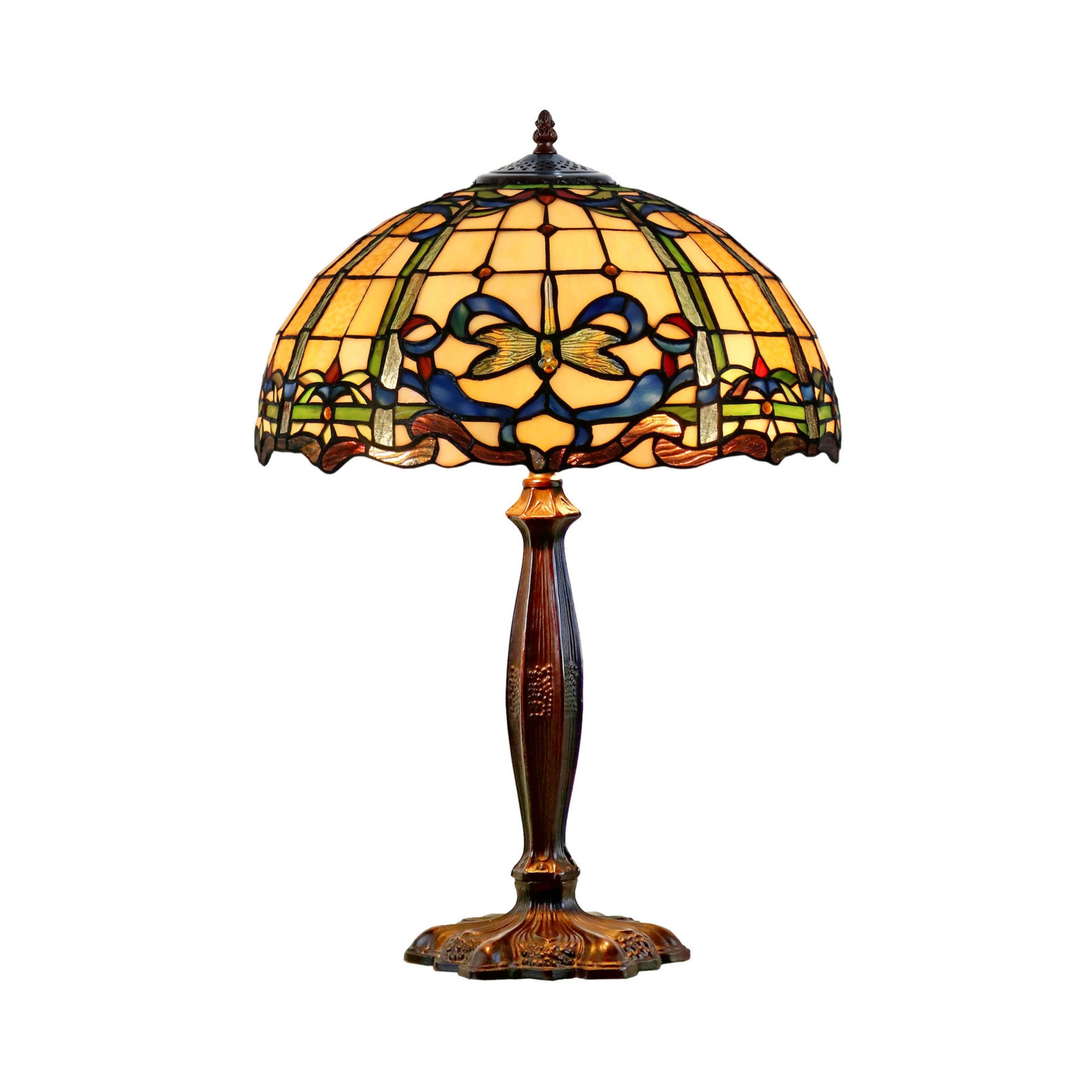 Aurora Twin Light Tiffany Table Lamp