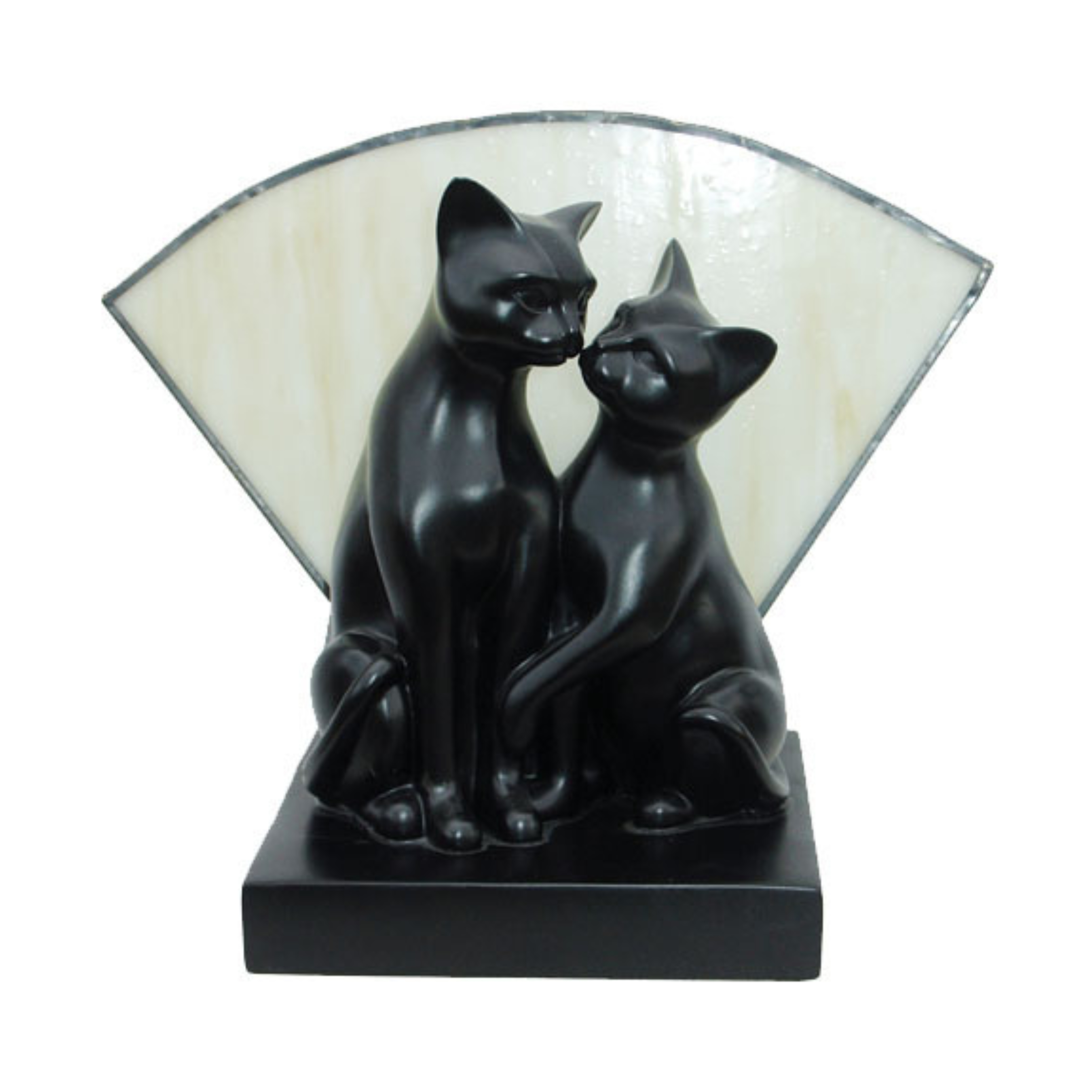 Kissing Cats Art Deco Table Lamp