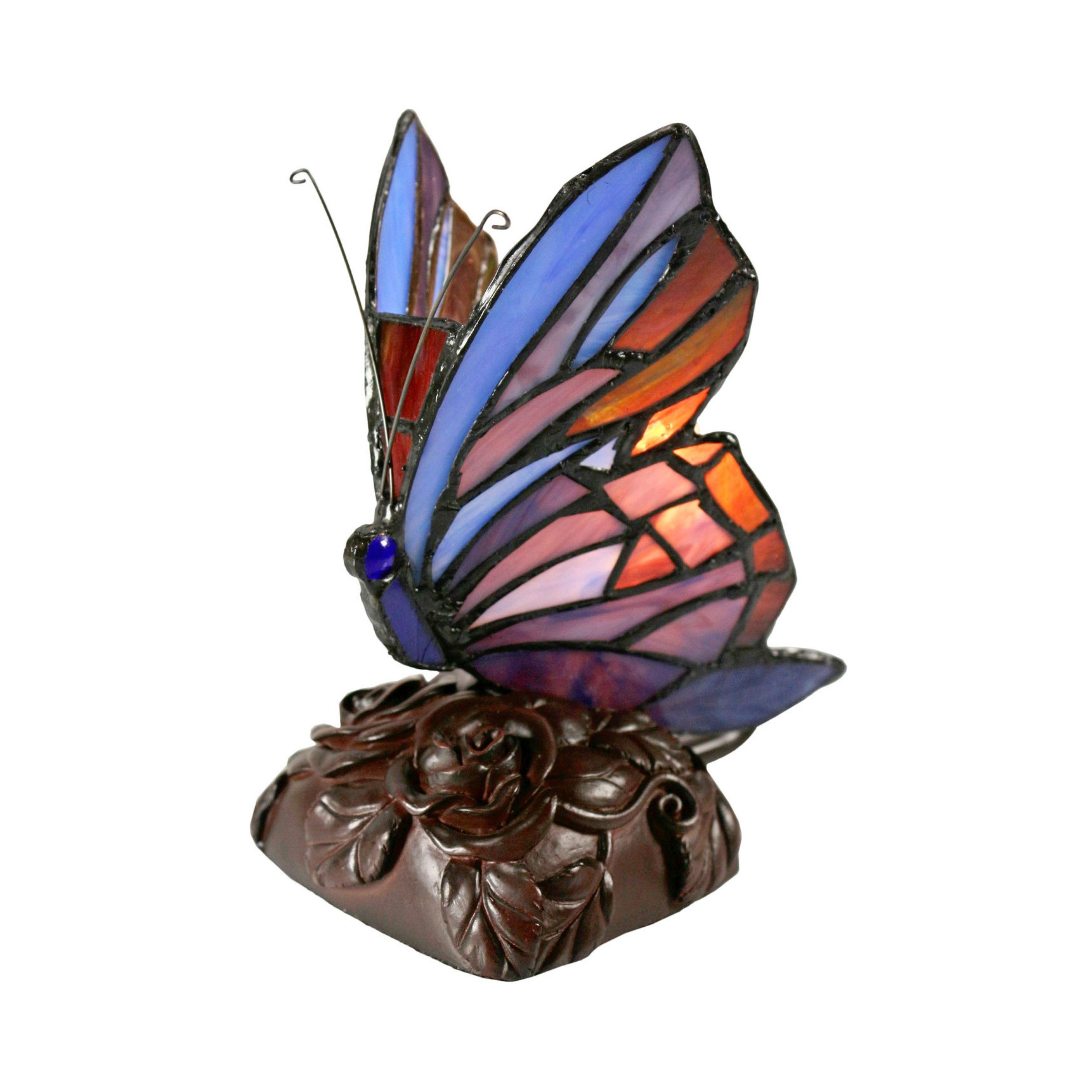 Purple Butterfly Tiffany Stained Glass Table Lamp