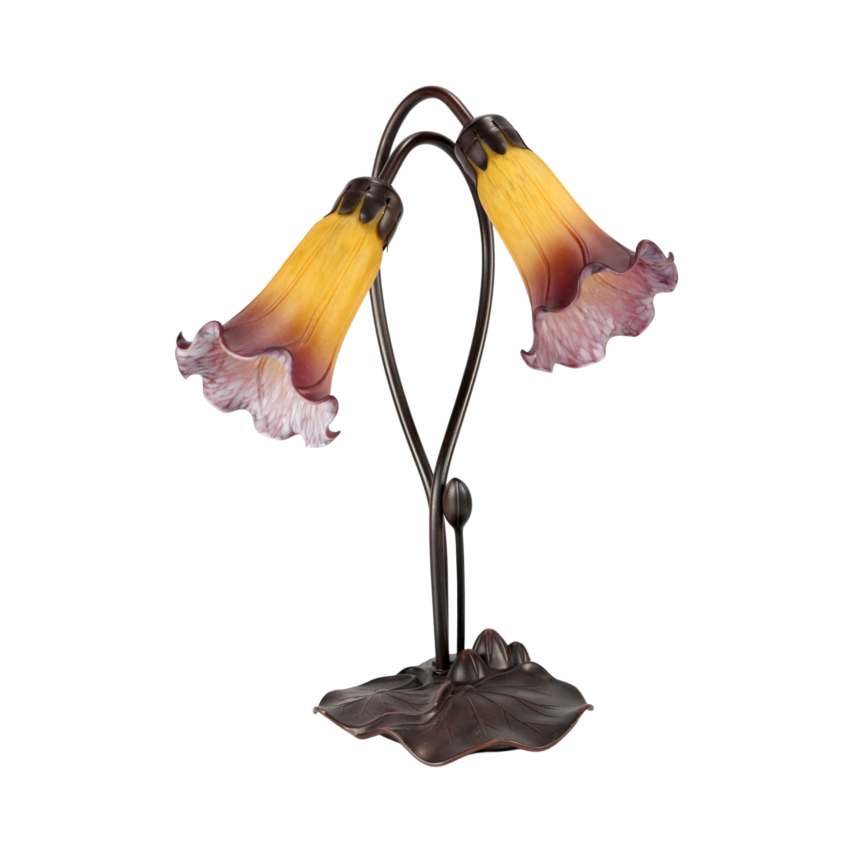 Twin Orange Wine Lilies Table Lamp
