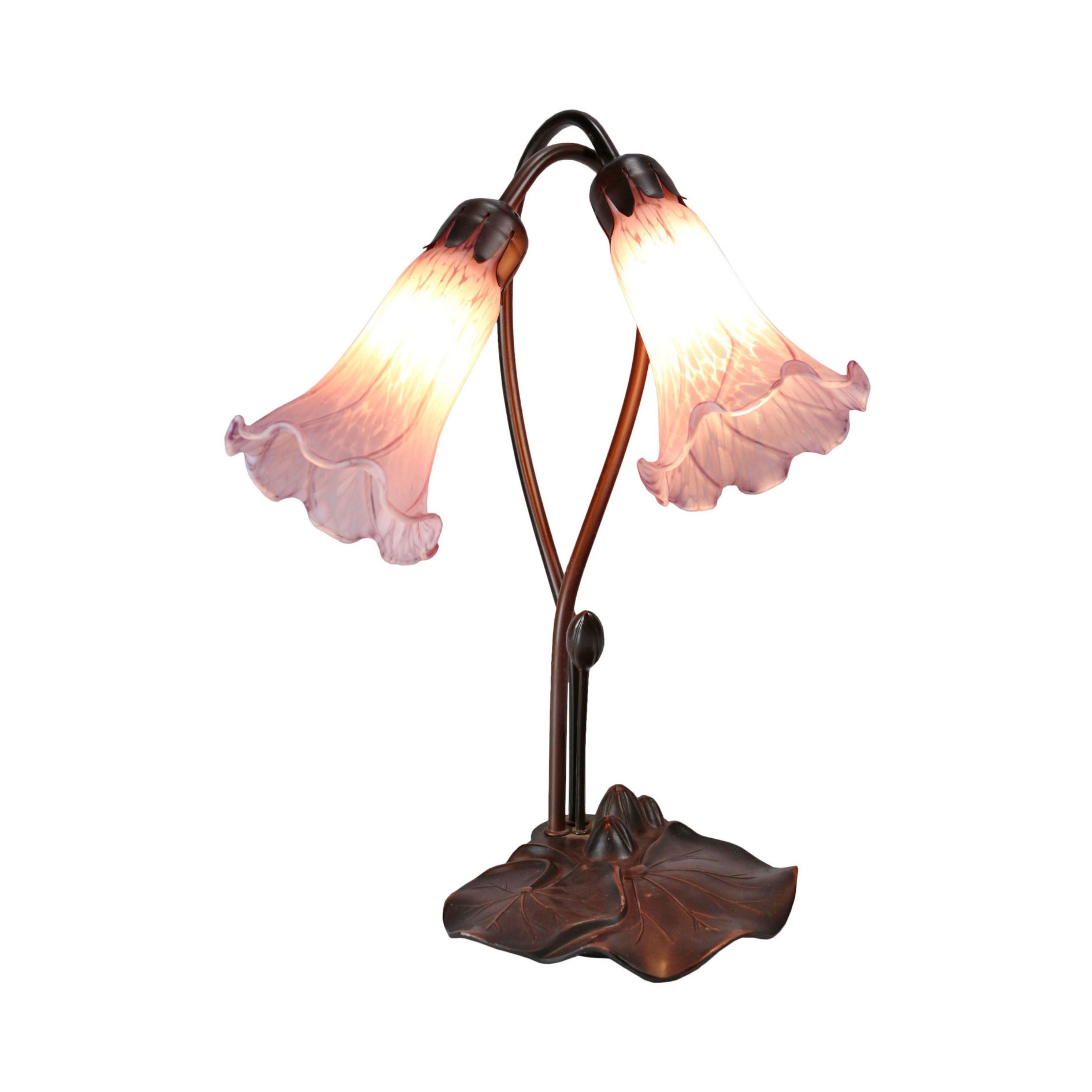 Twin Purple Lilies Table Lamp