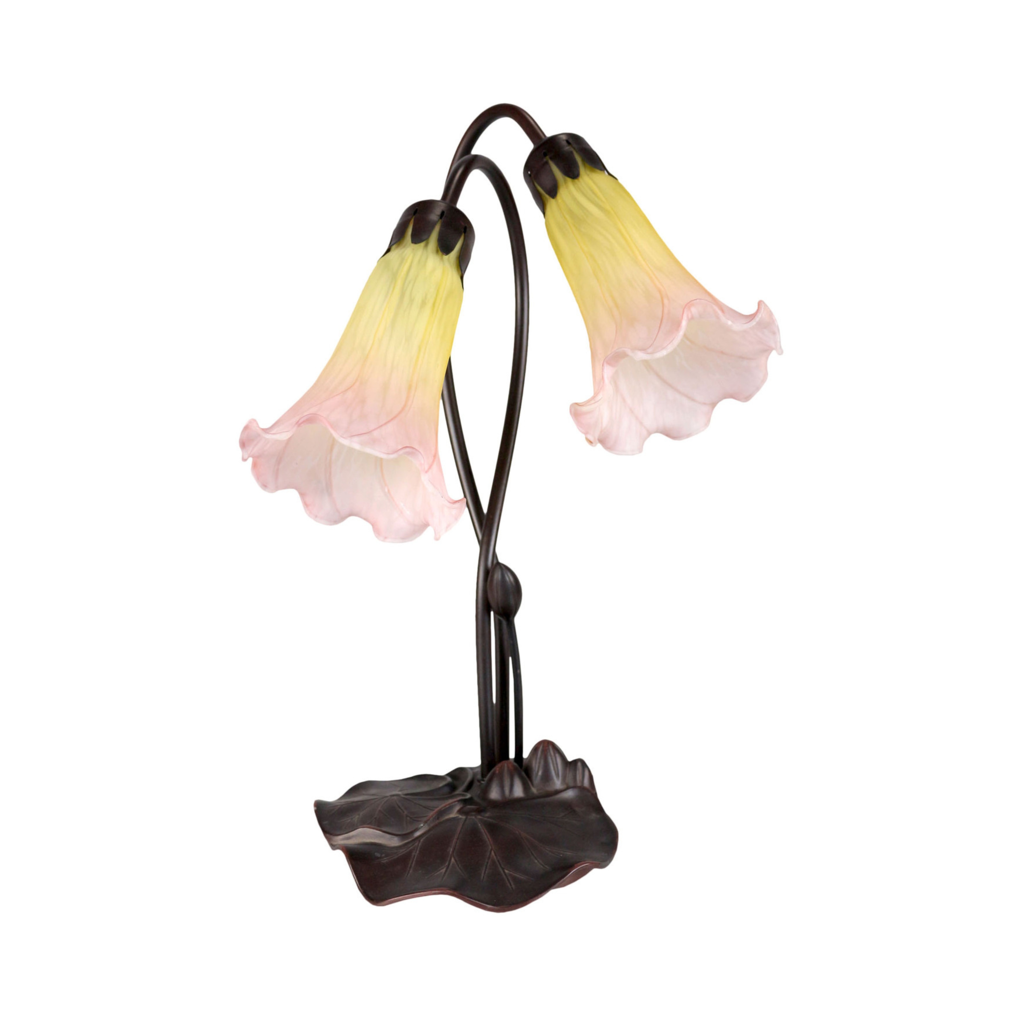 Twin Sunshine Blush Lilies Table Lamp