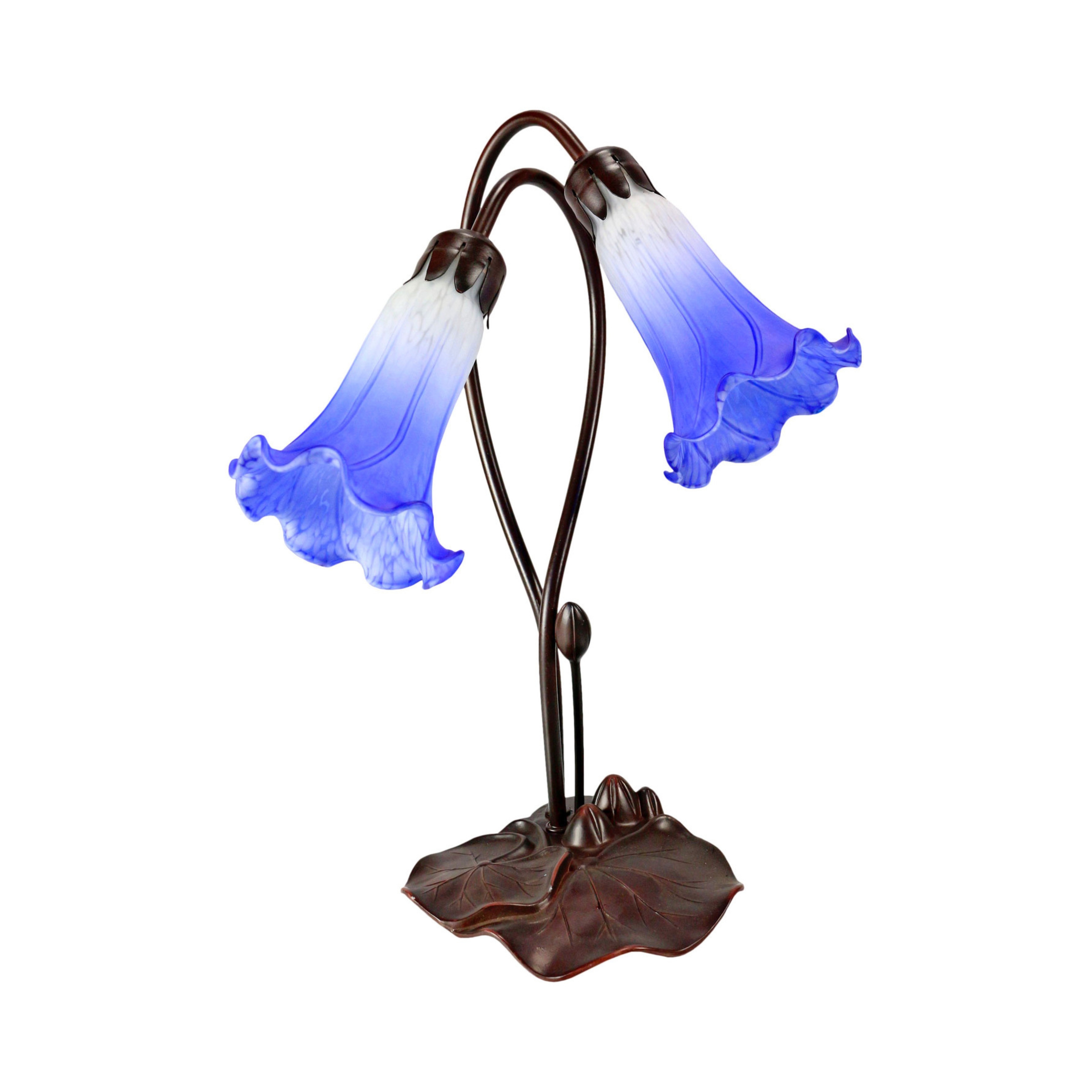 Twin White Blue Lilies Table Lamp