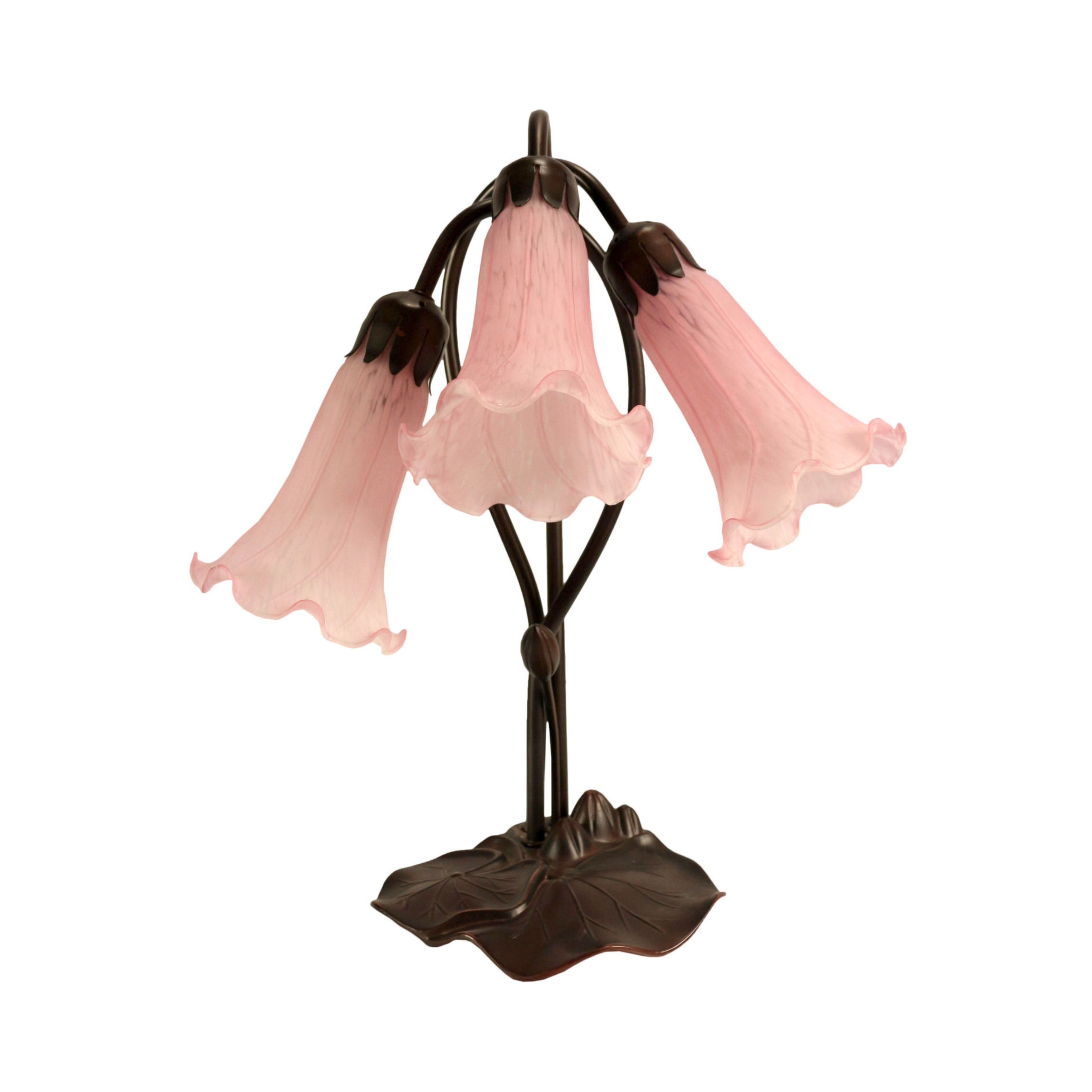 Triple Pink Lilies Table Lamp
