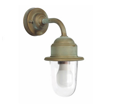 Albany Solid Aged Brass Industrial Wall Light