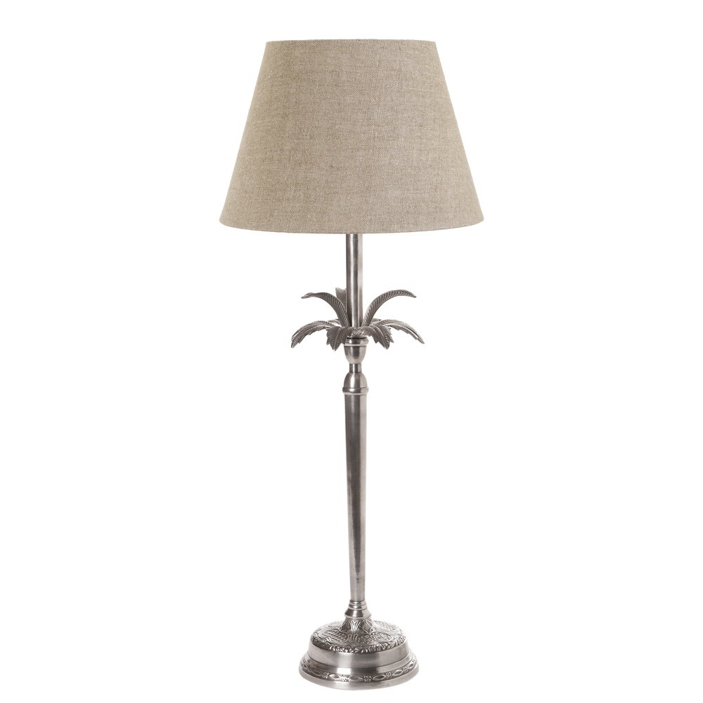 Casablanca Palm Tree Antique Silver Table Lamp