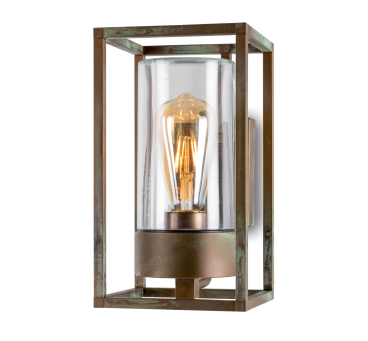 Clontarf Solid Aged Brass Lantern Wall Light
