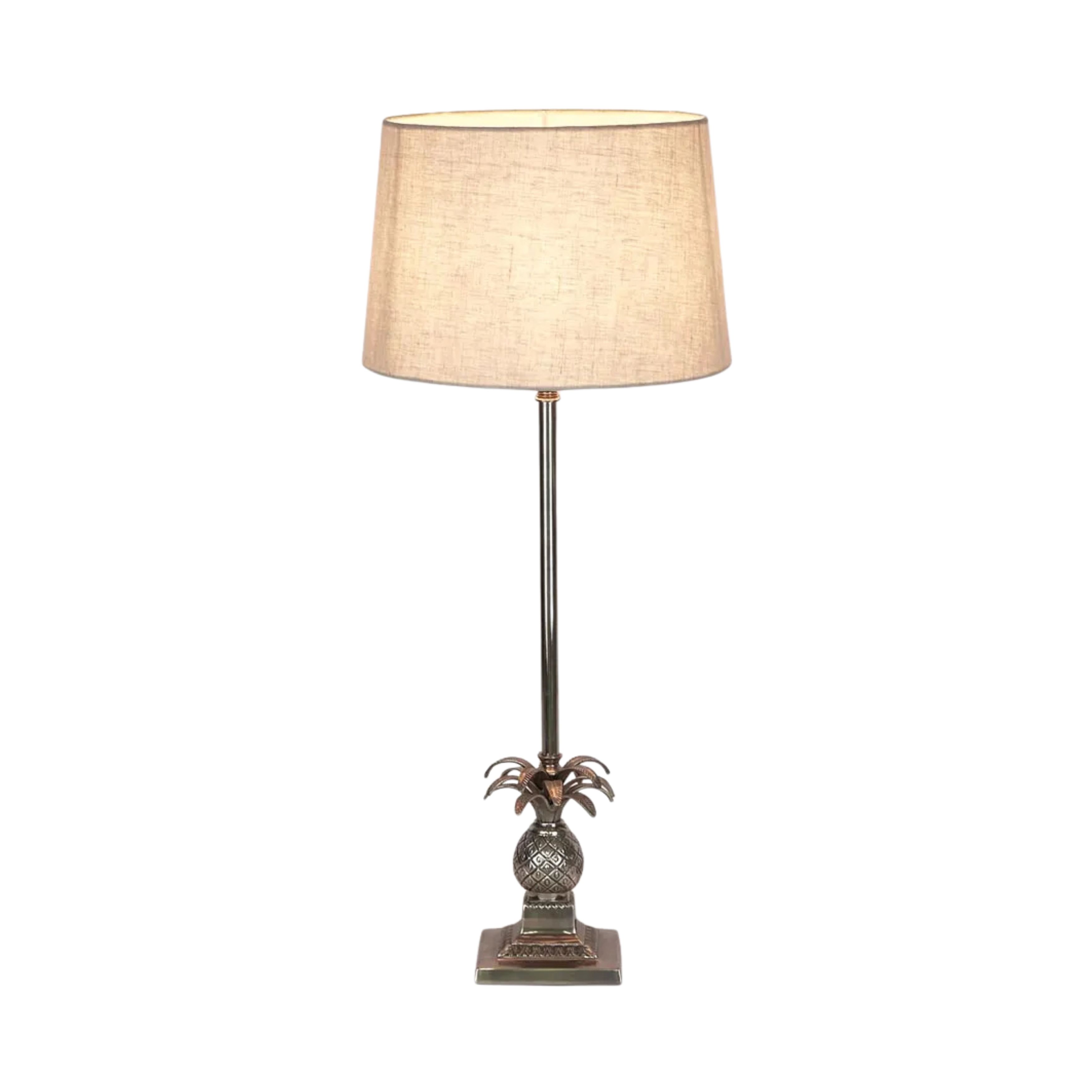 Caribbean Pineapple Antique Silver Table Lamp