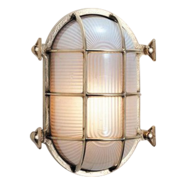 Shoalhaven Brass Oval Outdoor Bunker Wall Light