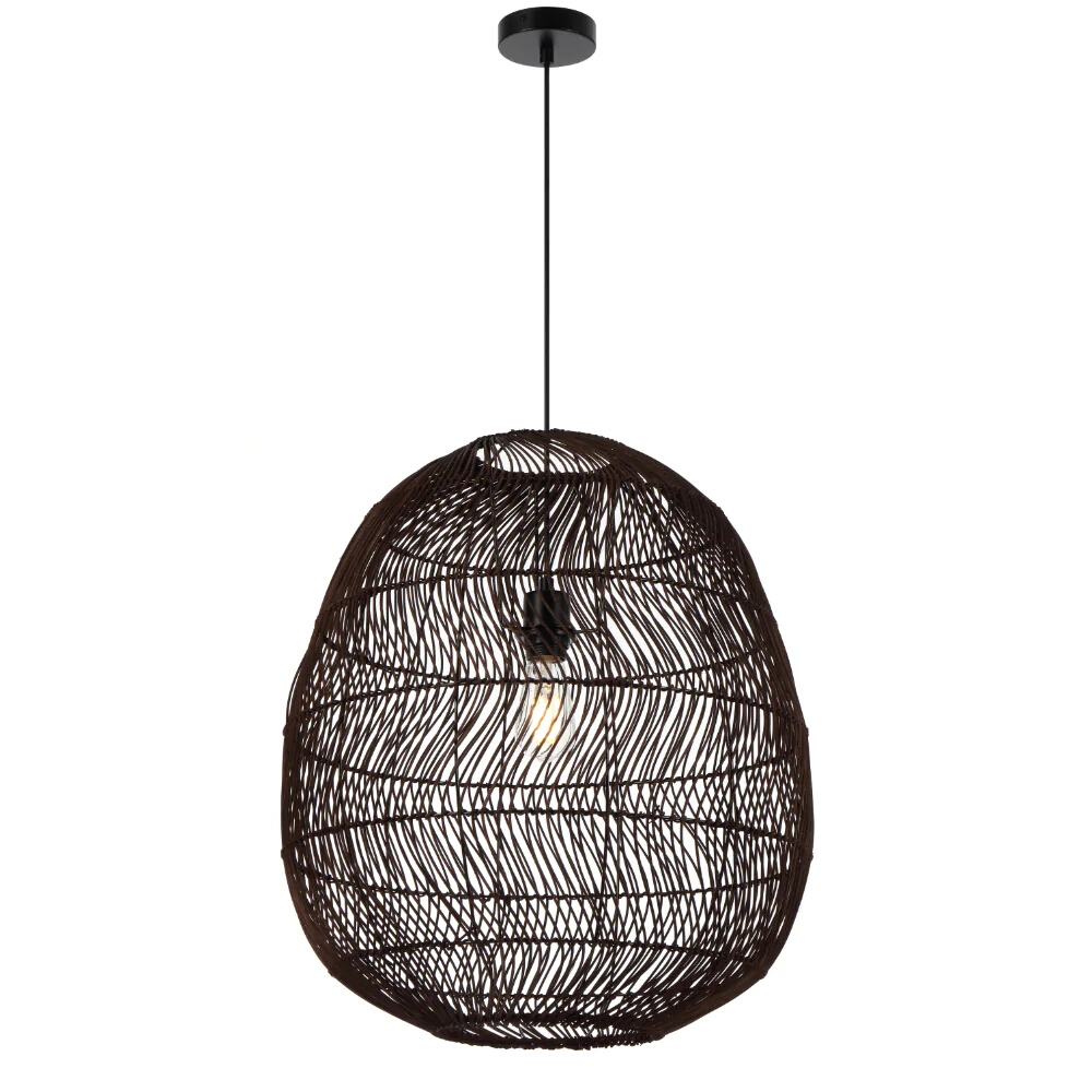 Renalyn Brown Rattan Egg Pendant