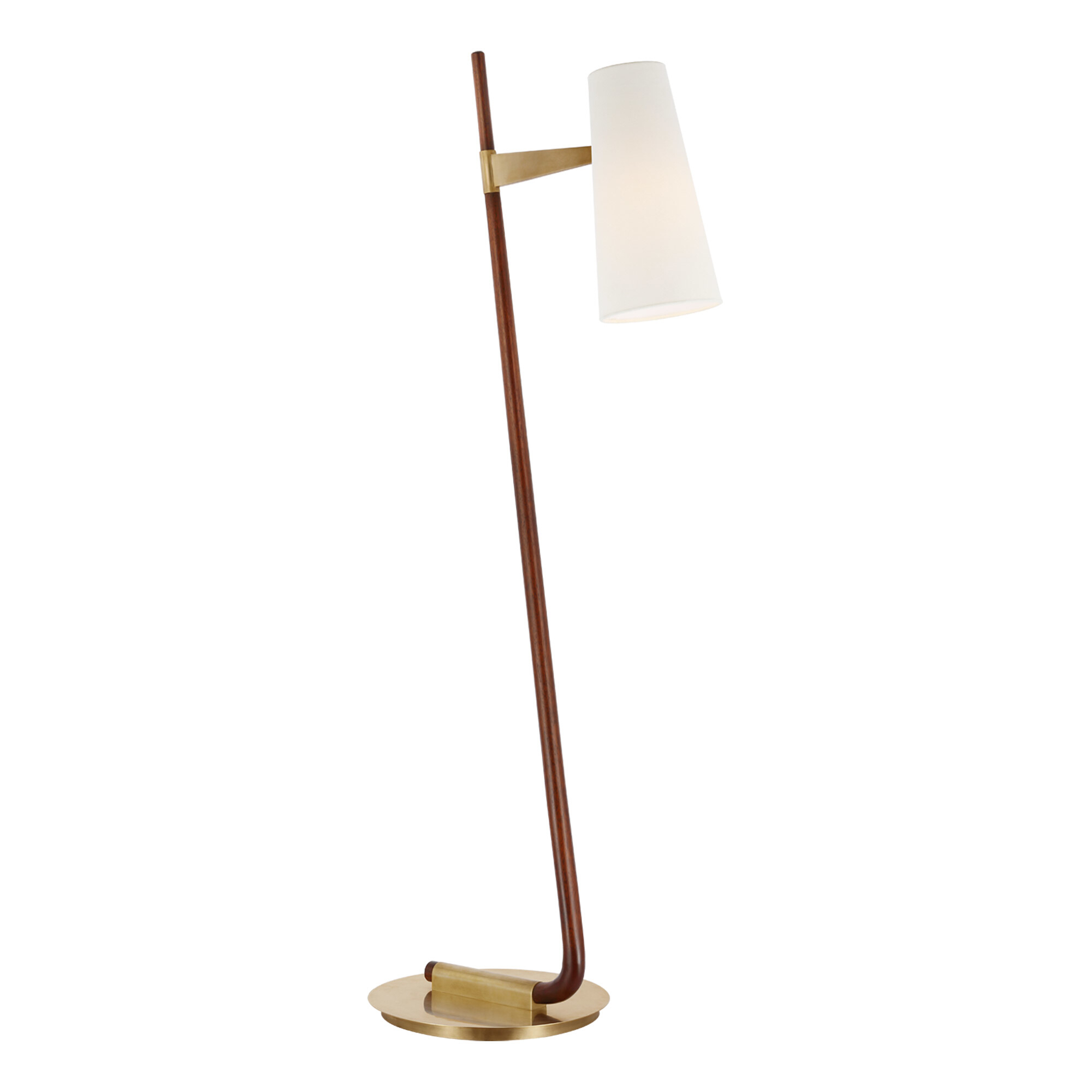 Katia Mahogany and Brass Floor Lamp