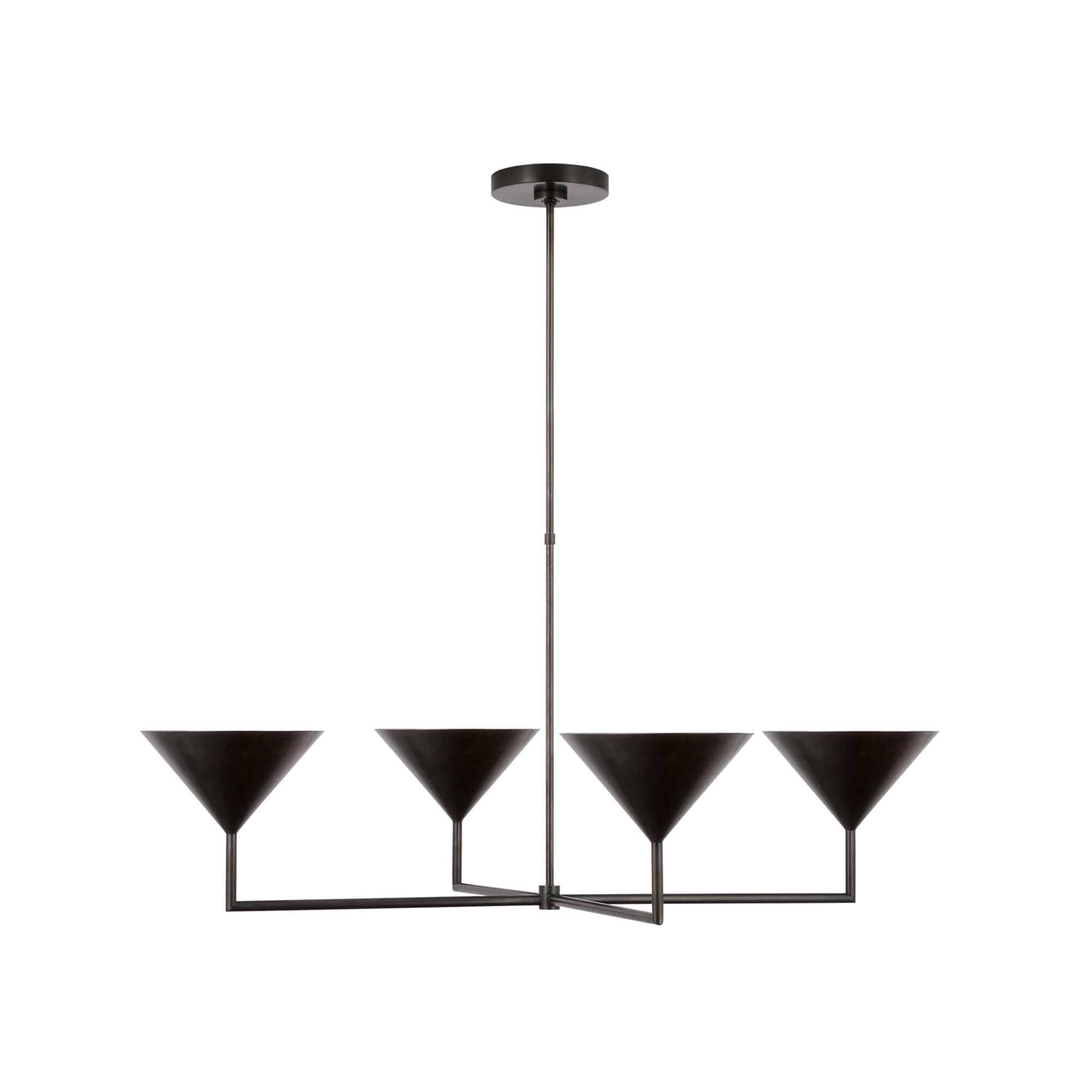 Orsay 4 Light Bronze Inverted Cone Chandelier