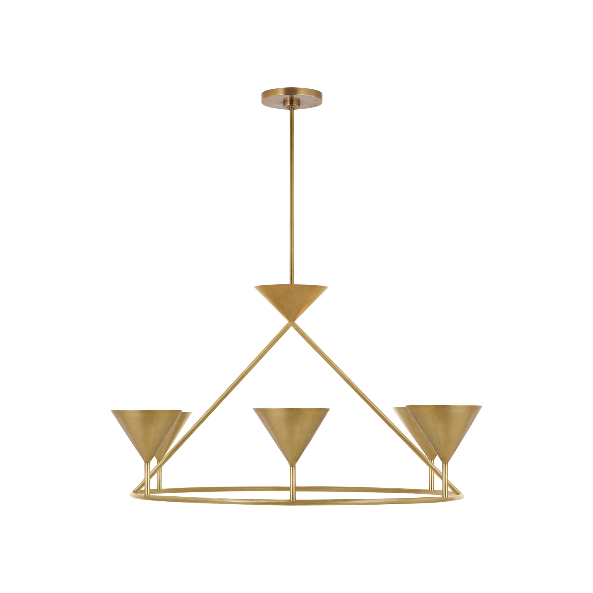 Orsay Brass Ring Inverted Cone Chandelier