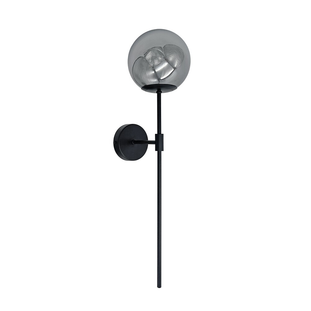 Ester Black Smoke Glass Torch Wall Light