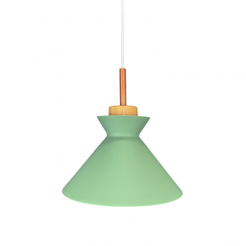 Kellie Wood Top Green Cone Pendant Light