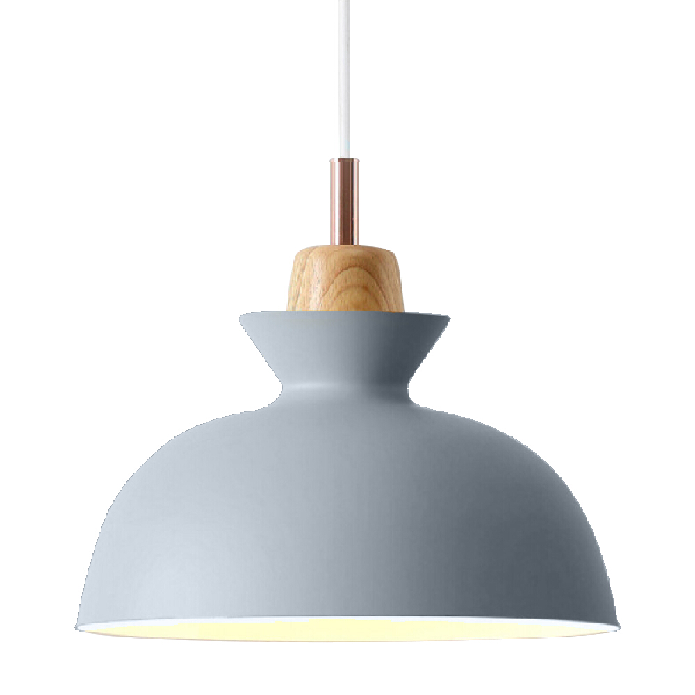 Kellie Wood Top Grey Dome Pendant Light