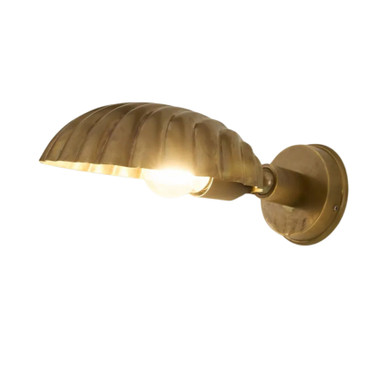 Ontario Antique Brass Clam Shell Wall Light - Zest Lighting