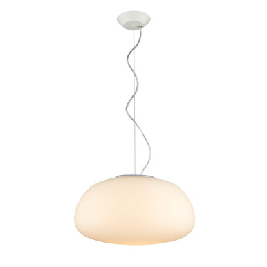 Glow Wide White Glass Pendant Light (GLOW-42)