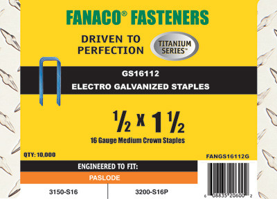 Fanaco 1/2 X 1 1/2 Staples 