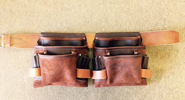 Amish Leather 3 Pouch Carpenter Set