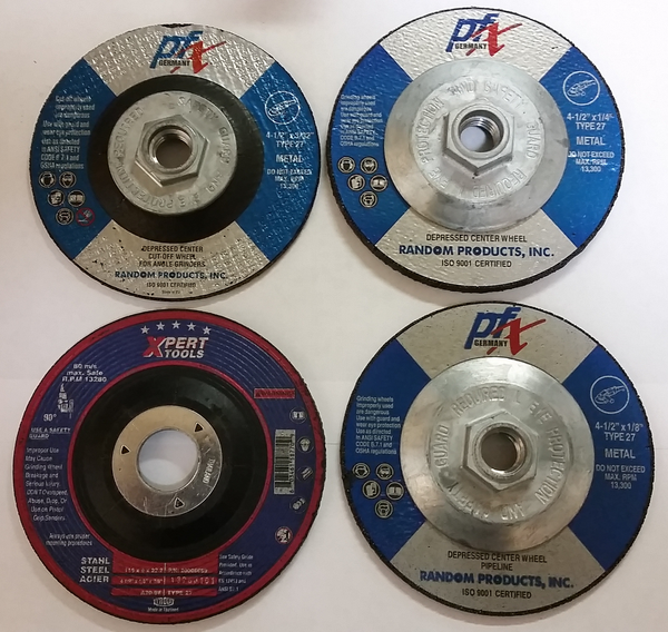 4 1/2 x 1/8 x 5/8-11" T-27 Pipeline Grinding Wheel