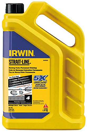 Irwin STRAIT-LINE Permanent Marking Chalk, Black, 4lbs