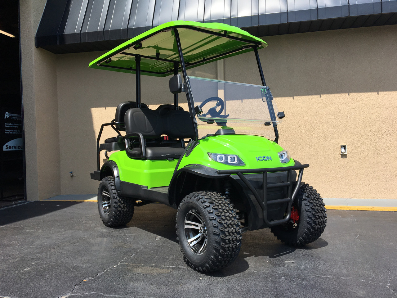 ICON i40 4 Passenger Lime Green Golf Cart from Performance Plus Carts