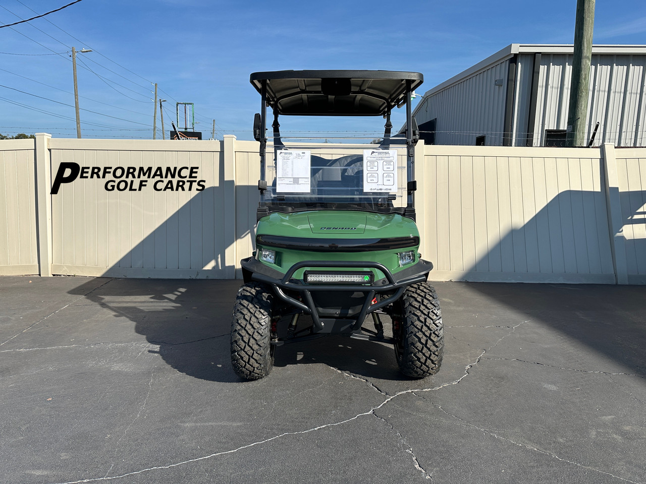 Denago EV Nomad XL 4 Passenger Green Lifted Golf Cart - Performance ...