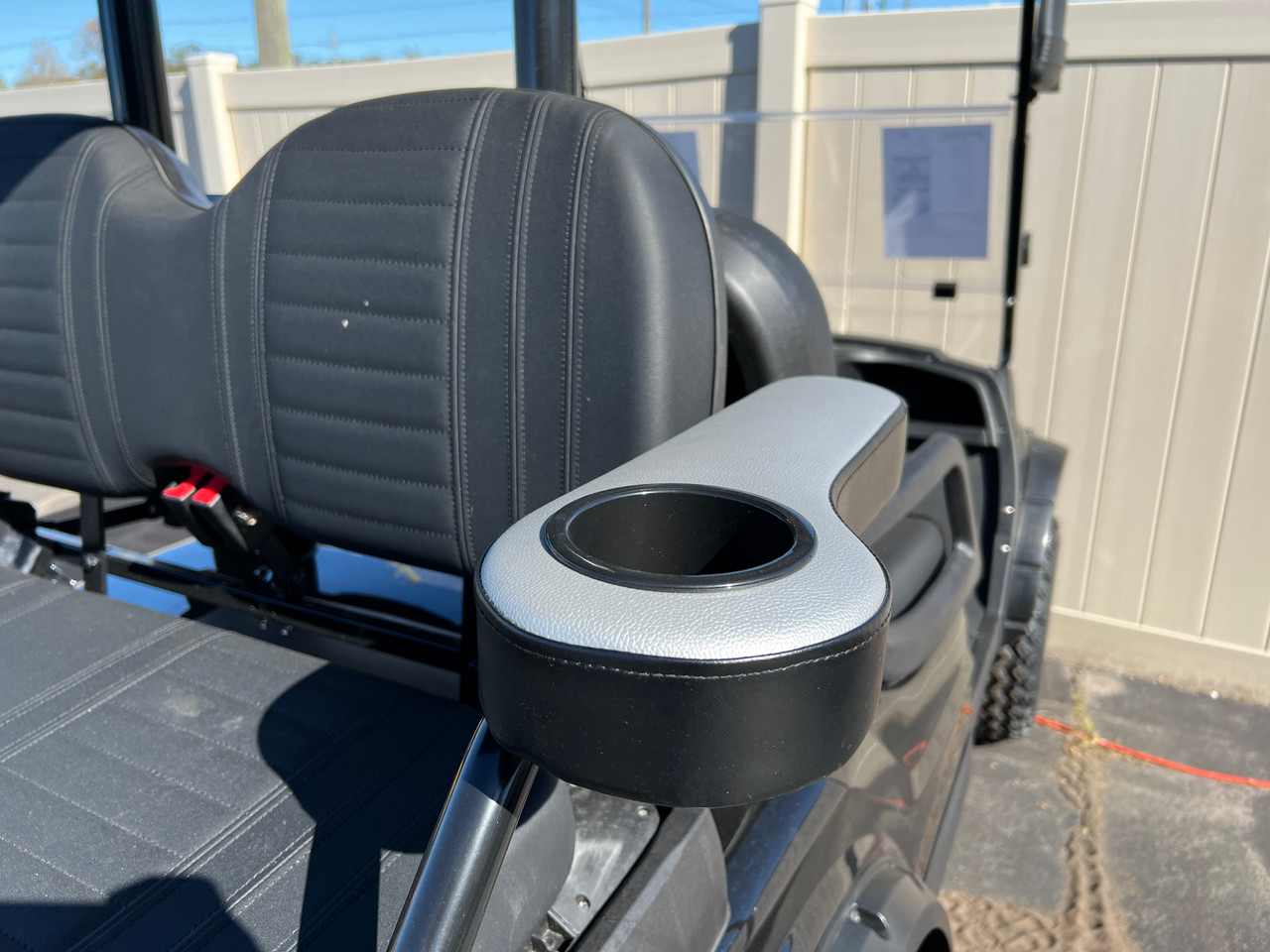 Performance Plus Carts Rear Seat Arm Rests With Cup Holders - For Golf Cart Rear Seats (Black) - View #10
