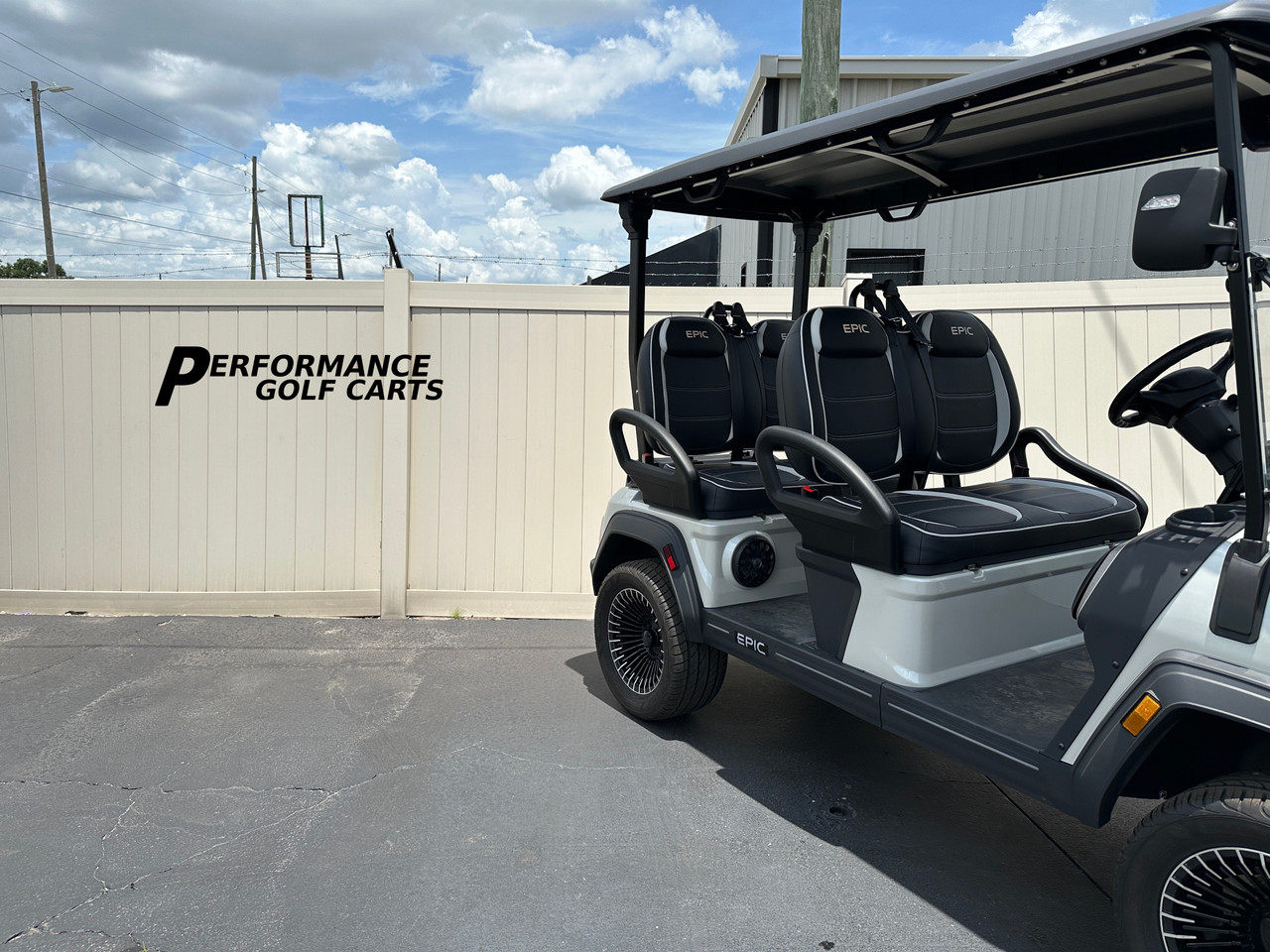 EPIC FX E40FX 4 Passenger Pearl White Golf Cart - Performance Golf
