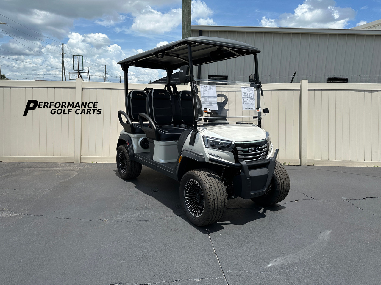 EPIC FX E40FX 4 Passenger Pearl White Golf Cart - Performance Golf