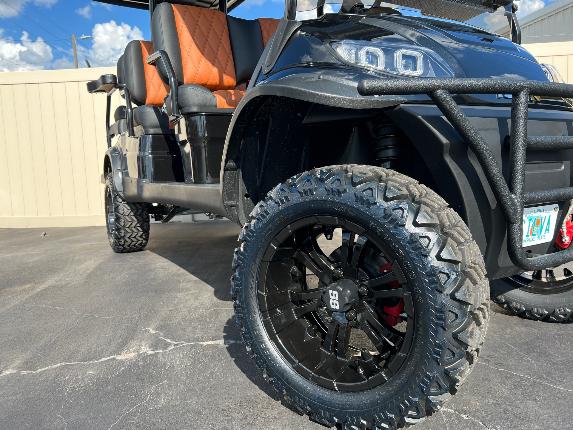 14" Vampire Wheels / 23" A/T Tires Gloss Black Performance Golf Carts