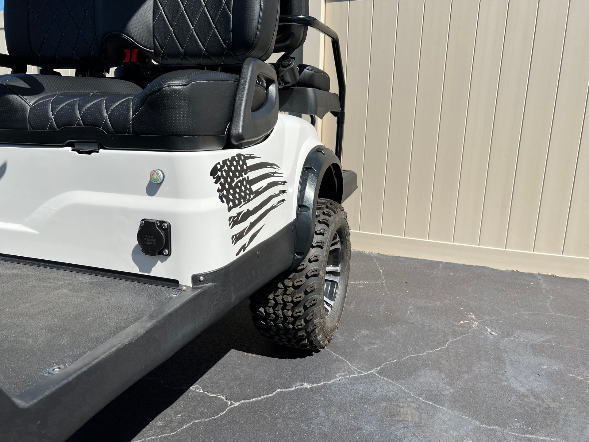 Custom Weathered Flag Decal Performance Golf Carts