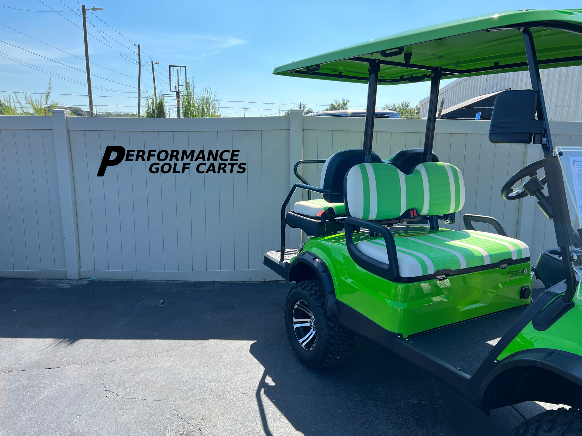 ICON i40L 4 Passenger Lifted Lime Green Golf Cart from Performance Plus ...