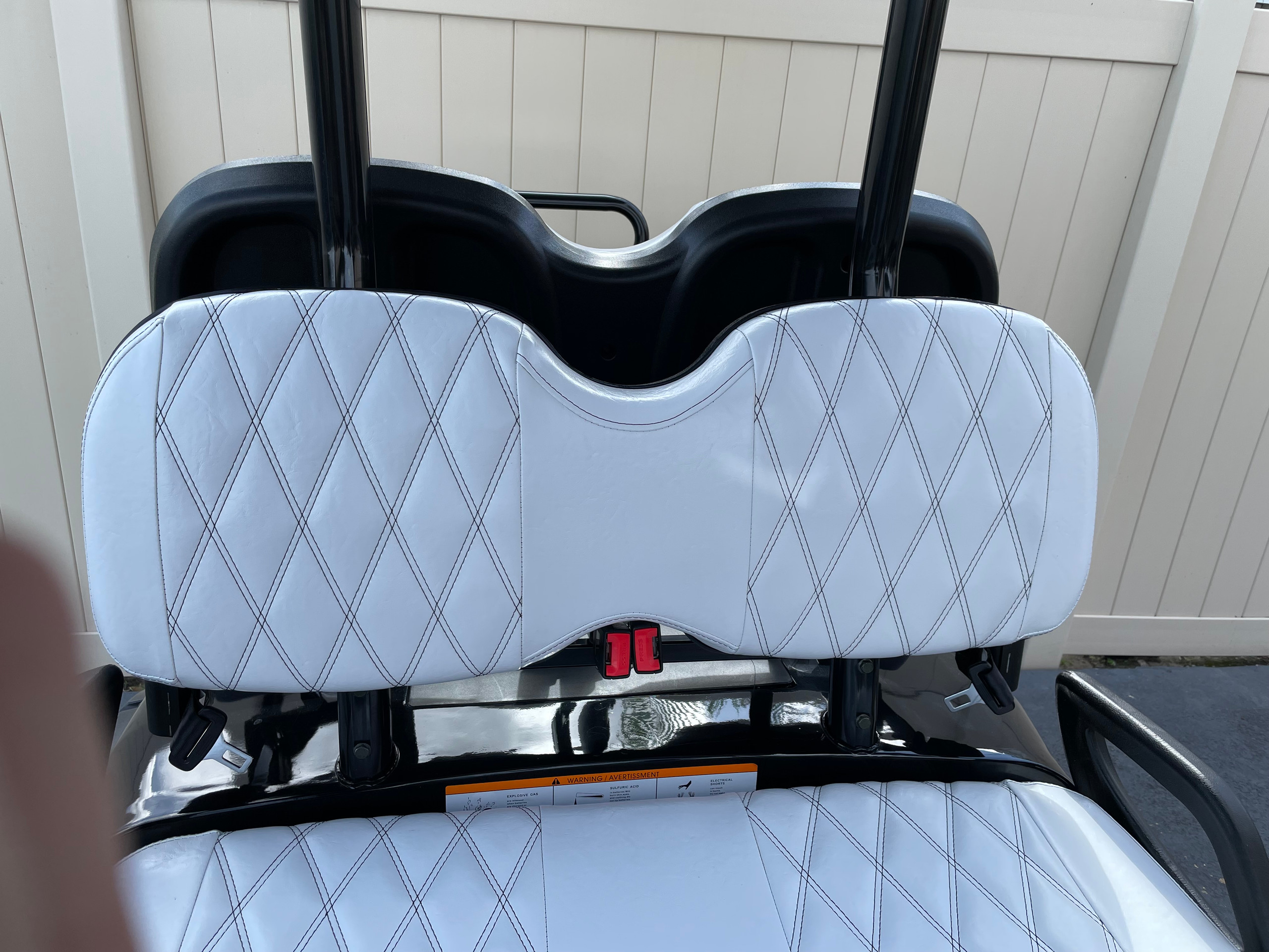 Gray Light Double Diamond Black Stitched Premium Bolster Golf Cart