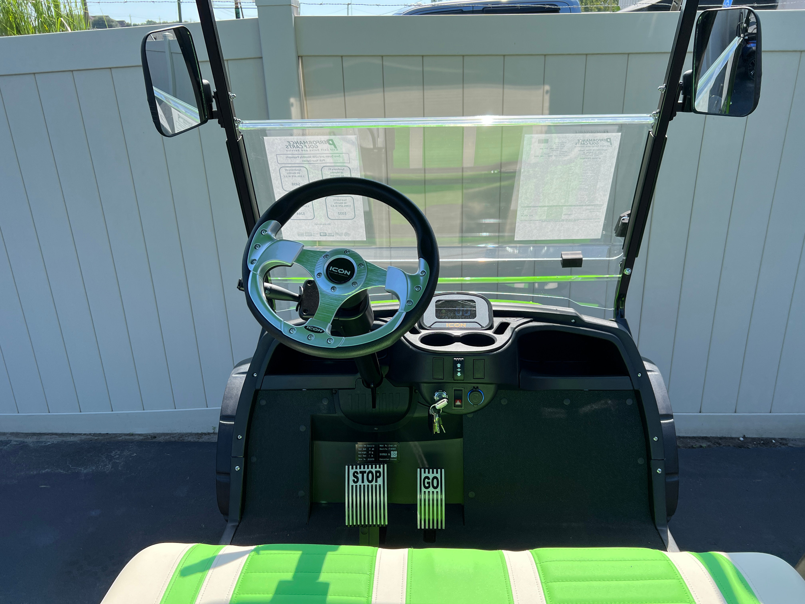 ICON i40L 4 Passenger Lifted Lime Green Golf Cart from Performance Plus ...