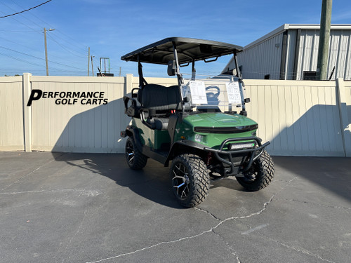 Denago EV Nomad XL 4 Passenger Green Lifted Golf Cart