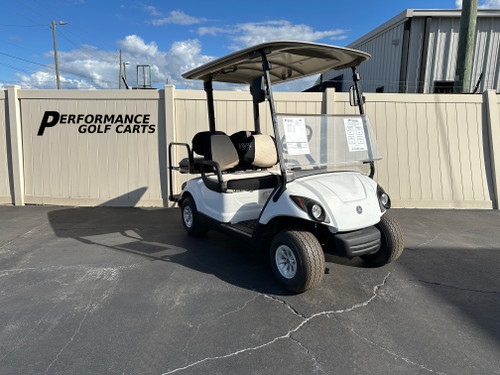 Yamaha Drive 4 Passenger White Golf Cart-#4441A