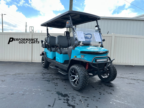 Denago EV Rover XL 6 l 6 Passenger Aqua Lifted Golf Cart