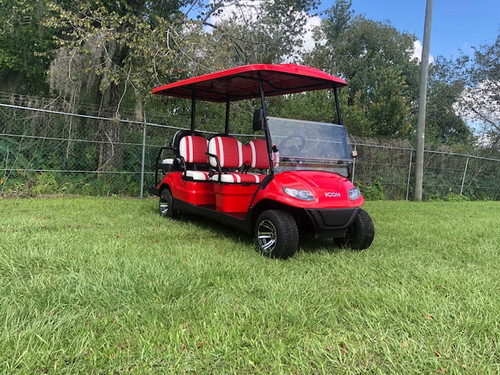 ICON i60 6 Passenger Red Golf Cart-I60-RED-T I60-RED-T