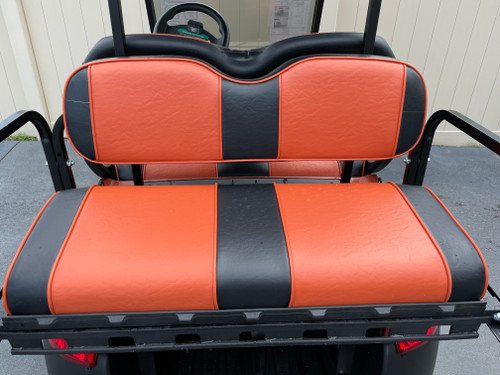 Orange and Black Premium Bolster Golf Cart Custom Seats