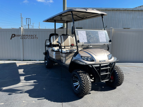 ICON i60L 6 Passenger Lifted Champagne Golf Cart