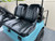 Premium Bolster Velocity Stitch Teal and Black Golf Cart Custom Seats