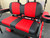 Custom Black & Red Seats with Black Horizontal Diamond Stitch