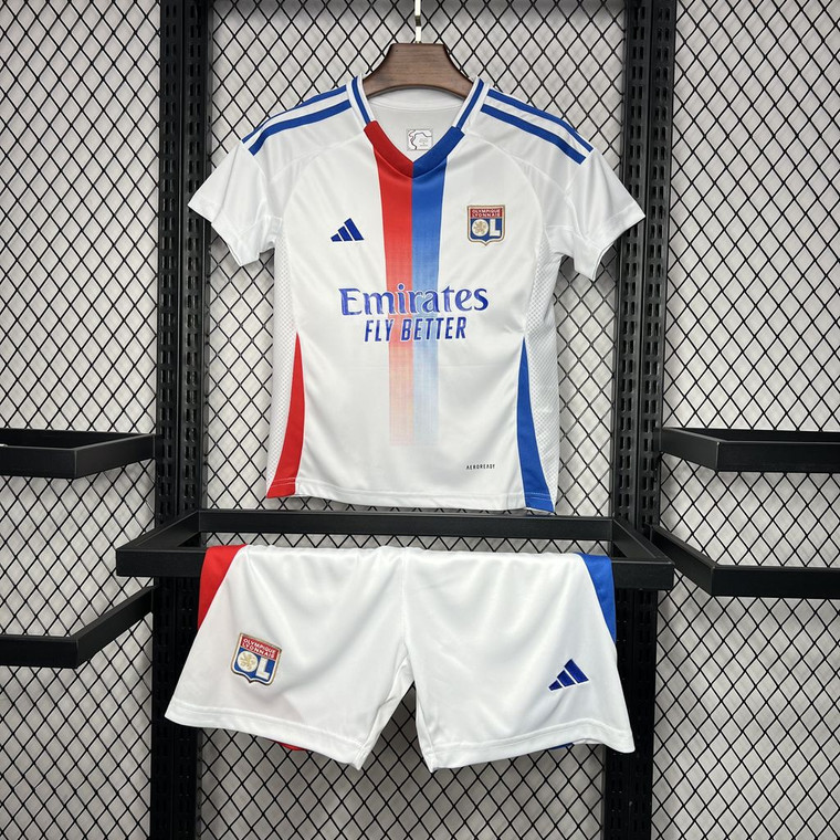 Kids Kit Olympique Lyonnais 24-25 Home Jersey