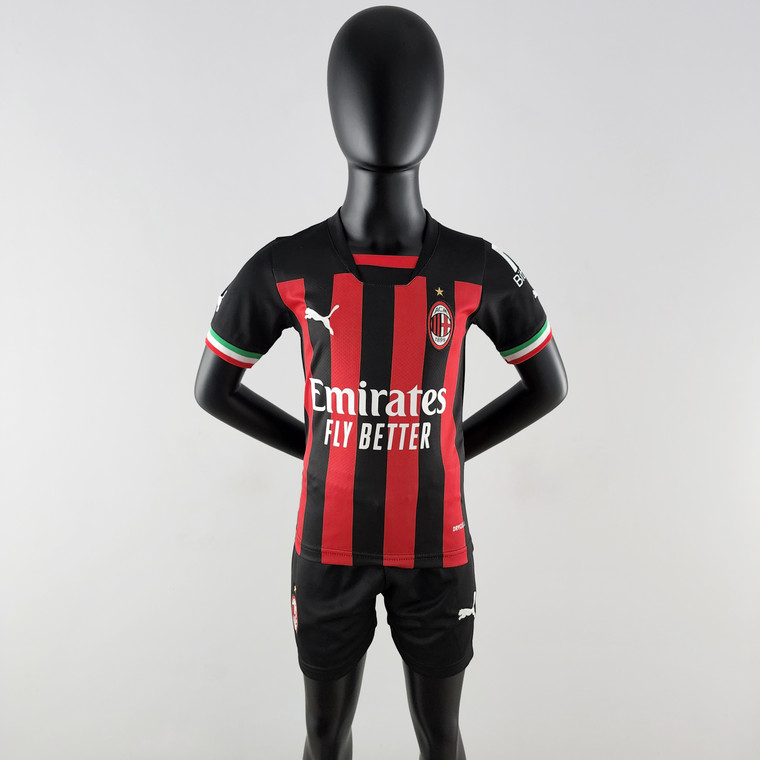 Kids Kit A.C. Milan 22-23 Home Jersey