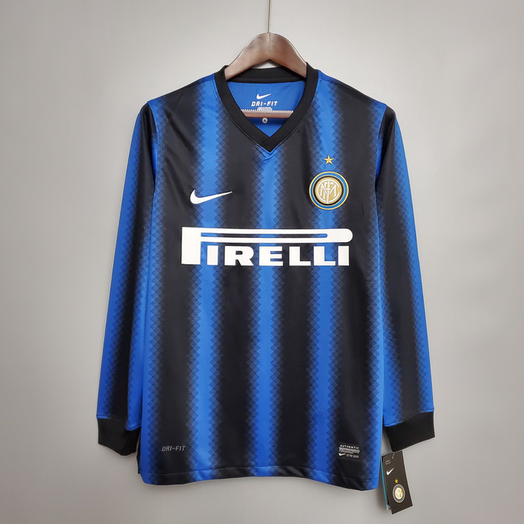 Retro Long Sleeve Inter 10/11 Home Jersey