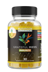 Grateful Meds | Multivitamin Mushroom Gummies | Citrus | Immunity | THC Free | 30 Count