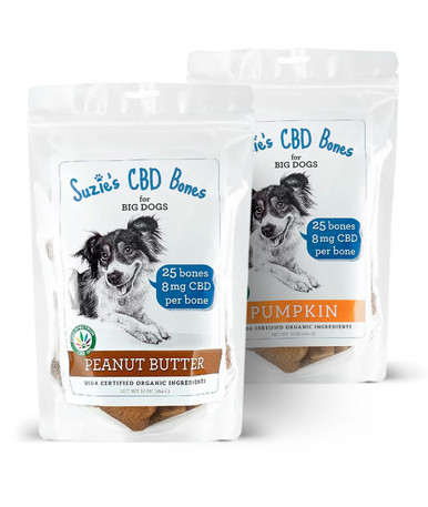 Suzie's Pet | CBD Bones For Big Dogs | 8mg Per Bone | 25ct