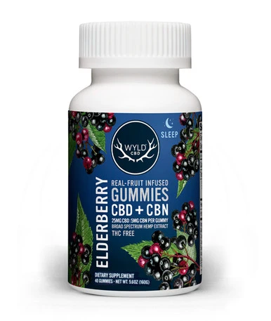 WYLD CBD | Gummies | Elderberry | CBD + CBN | 40ct | 1000mg